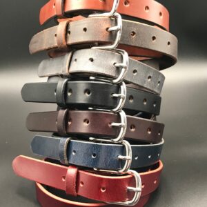 Handmade Leather Dress Belt: 1.5" Plain Bridle Leather Strap
