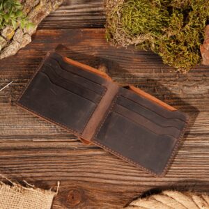 Personalized Leather Wallet, Personalized Bifold Wallet,Personalized Wallet, Handmade Wallet for Men, Father's Day Gift