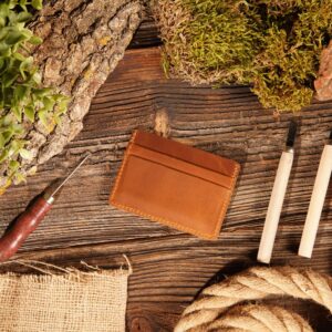 Personalized Leather Wallet, Personalized Genuine Leather Card Holder, Personalized Wallet, Handmade Wallet for Men, Father's Day Gift