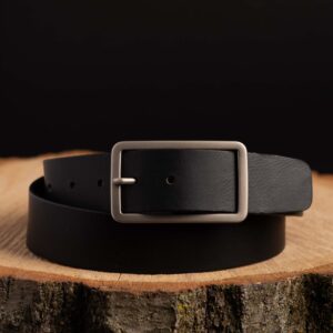 Women's Black Belt, Leather Waist Belt Rectangle Buckle, Full Grain Leather Belt Handmade, Gift for Her, Gift for Girlfriend