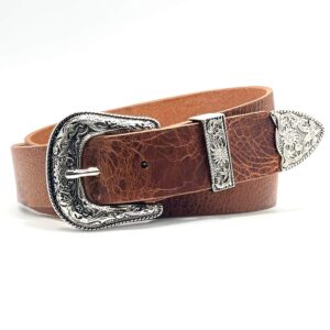 Western Leather Belt 1" (25mm) | Tapered Ranger Belt | Cowboy Rodeo Men's leather belt | Genuine Leather Belt for men and women
