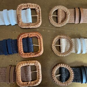 Boho Raffia, Plus Sizes, Elasticated Belts, Fashionable Vintage Belts, Sustainable Belts, 6 colours 2 Buckles, 2 Sizes, X-long Friendly Belts