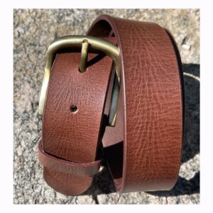 1.5" Full Grain Buffalo Leather Belt: Vintage Brown