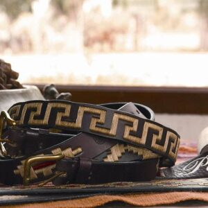 Argentina Polo Belt Handmade | Gaucho Leather | Waxed Thread Embroidery | Pampas
