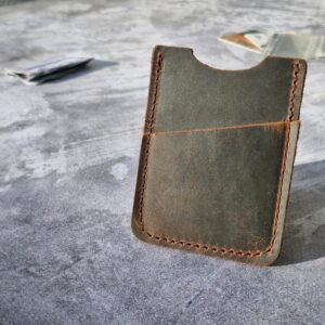 Handmade Leather Card Holder: Personalized Slim Wallet