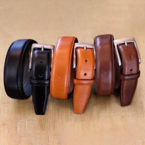 1.25" Buffalo Leather Dress Belt, Black, Brown, Tan