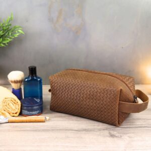 Personalized Leather Toiletry Bag - Custom Dopp Kit for Men, Groomsmen Gift, Monogram Travel Organizer, Handmade Leather Bag, Gift for Him