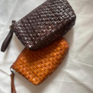 Woven Leather Clutch Bag: Minimalist Crossbody Evening Bag