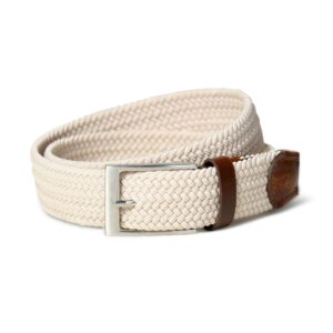 Braided Canvas & Leather Belt: Handcrafted Adjustable Woven Design