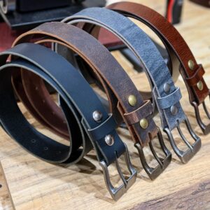 1.5" Buffalo Full Grain Leather Belt: Removable Buckle Handcrafted
