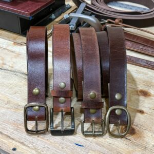 1.5" Full Grain Buffalo Leather Belt, 8 Buckle Options