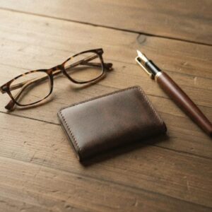 Leather Multicolor Wallet, Handmade Personalized Card and Folded Cash Holder