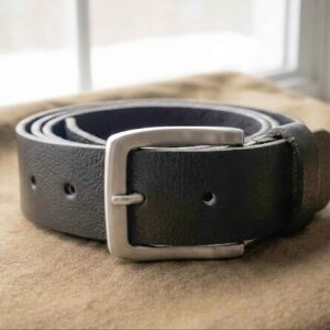 Full Grain Milled Leather Belt Black, 1.5 Inch Wide, Soft & Supple